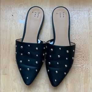A new day black studded mules/flats